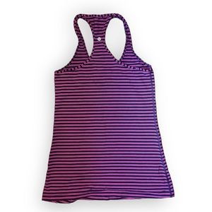 Lululemon Cool Racerback size 8 tank top Double Trouble Stripe Ultra Violet Blac